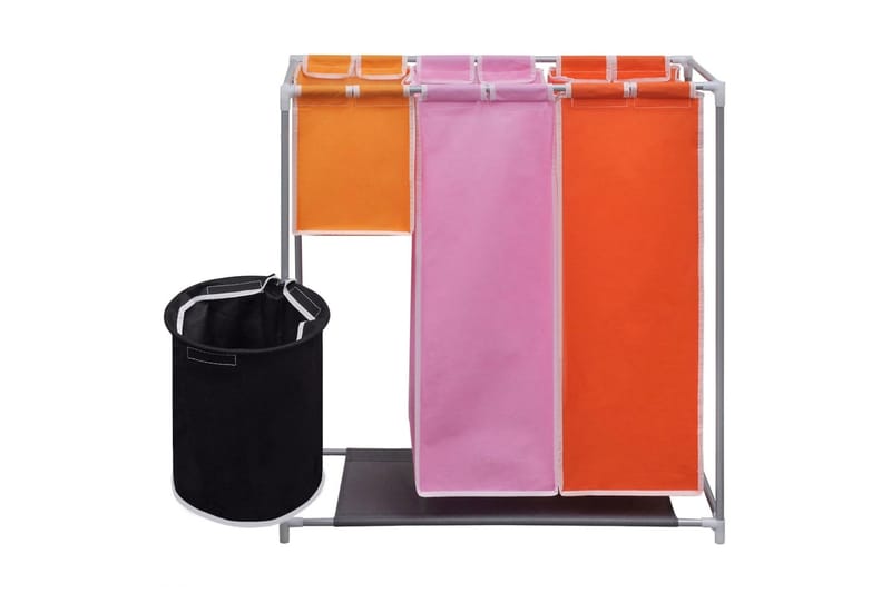 Tvättsorterare 3 sektioner 2 st med en tvättkorg - Flerfärgad - Badrumstillbehör - Tvättkorgar