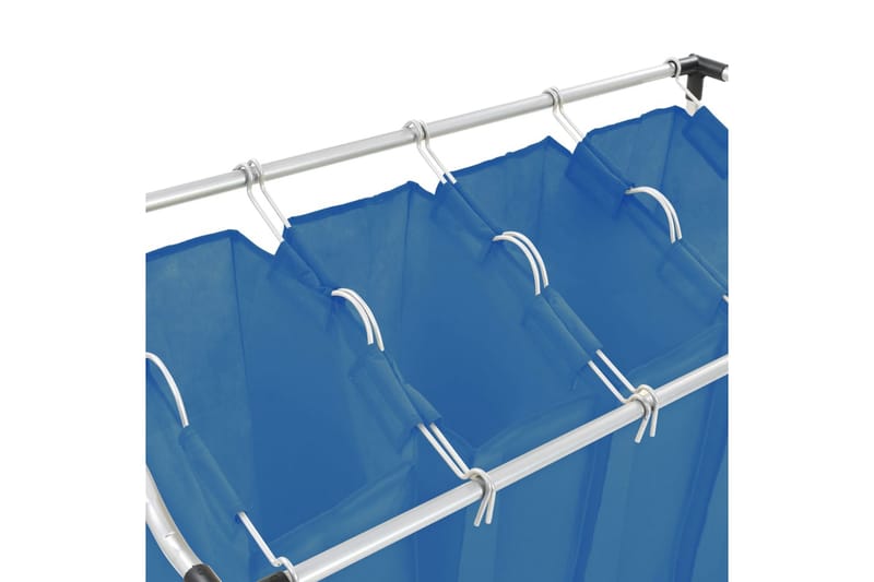 Tvättsorterare med 4 påsar blå stål - Blå - Tvättkorgar - Badrumstillbehör
