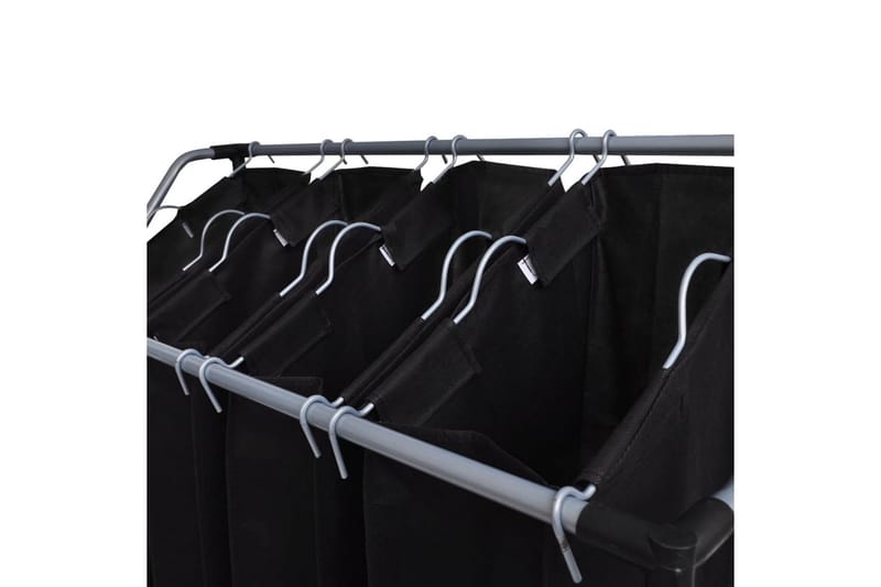Tvättsorterare med påsar 2 st svart och grå - Svart - Badrumstillbehör - Tvättkorgar