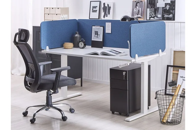 Avskärmning för skrivbord 160 x 40 cm blå WALLY - Blå - Möbler - Tillbehör & accessoarer - Bordstillbehör