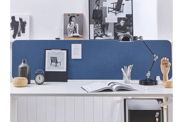 Avskärmning för skrivbord 160 x 40 cm blå WALLY - Blå - Möbler - Tillbehör & accessoarer - Bordstillbehör