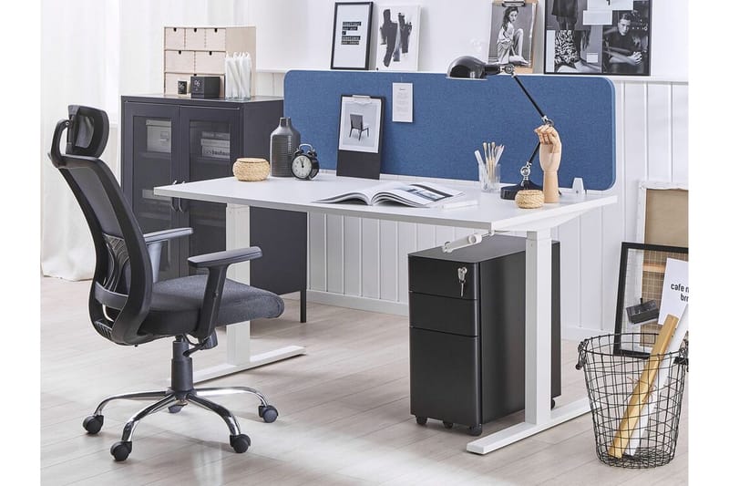 Avskärmning för skrivbord 160 x 40 cm blå WALLY - Blå - Möbler - Tillbehör & accessoarer - Bordstillbehör