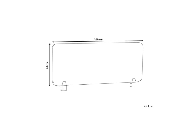 Avskärmning för skrivbord 160x40 cm grå WALLY - Grå - Bordstillbehör