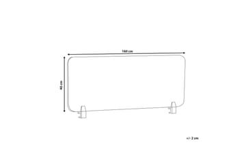 Avskärmning för skrivbord 160x40 cm grå WALLY - Grå - Möbler - Tillbehör & accessoarer - Bordstillbehör