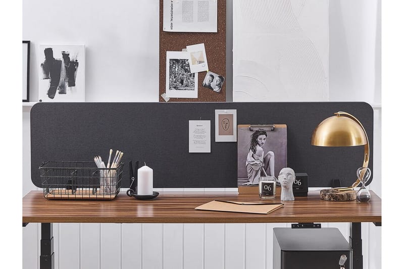 Avskärmning för skrivbord 180x40 cm grå WALLY - Grå - Möbler - Tillbehör & accessoarer - Bordstillbehör