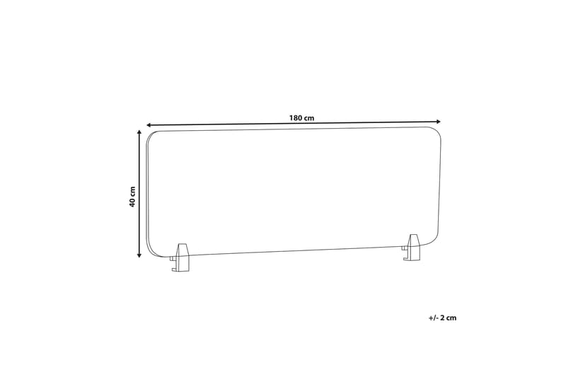 Avskärmning för skrivbord 180x40 cm grå WALLY - Grå - Bordstillbehör