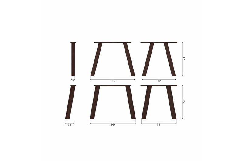 Bordben Haarlem Set om 2 - Mystic Brown - Möbler - Tillbehör & accessoarer - Bordstillbehör - Bordsben