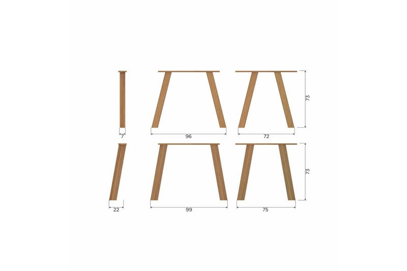 Bordben Haarlem Set om 2 - Transparent - Möbler - Tillbehör & accessoarer - Bordstillbehör - Bordsben