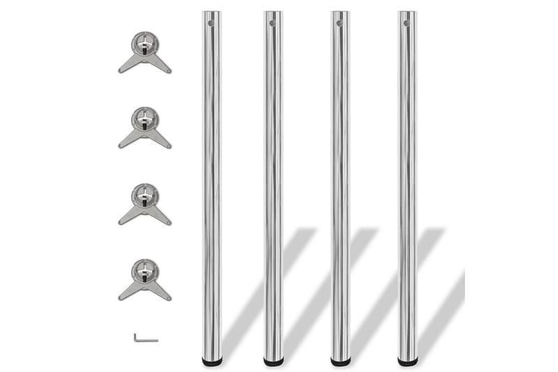 4 Justerbara bordsben i krom 1100 mm - Silver - Möbler - Tillbehör & accessoarer - Bordstillbehör - Bordsben