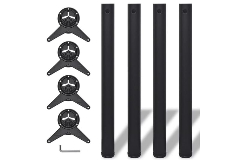 4 Justerbara bordsben i svart 710 mm - Svart - Möbler - Tillbehör & accessoarer - Bordstillbehör - Bordsben