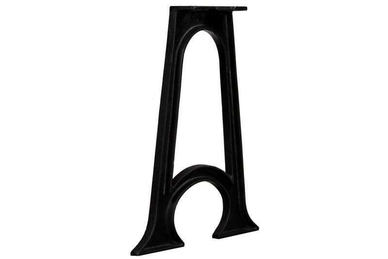 Bordsben 2 st med böjd bas A-ram gjutjärn - Svart - Möbler - Tillbehör & accessoarer - Bordstillbehör - Bordsben