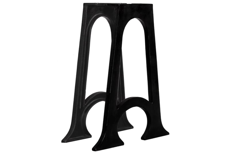 Bordsben 2 st med böjd bas A-ram gjutjärn - Svart - Möbler - Tillbehör & accessoarer - Bordstillbehör - Bordsben