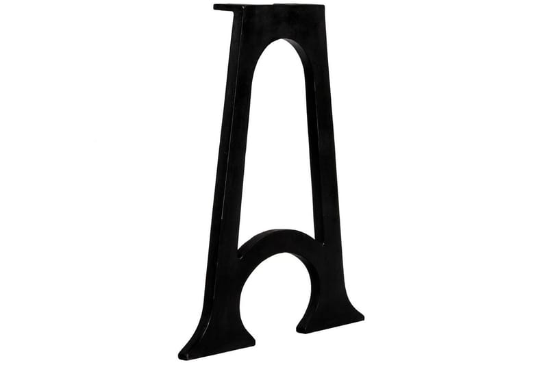 Bordsben 2 st med böjd bas A-ram gjutjärn - Svart - Möbler - Tillbehör & accessoarer - Bordstillbehör - Bordsben