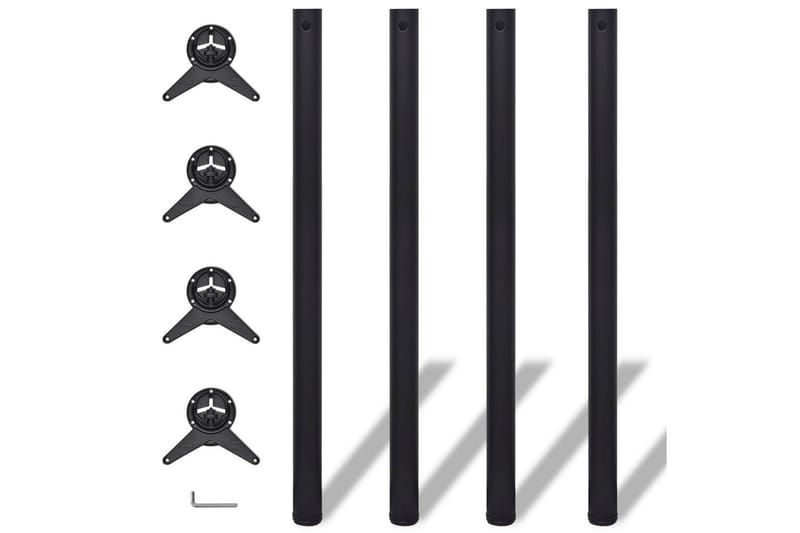 Höjdjusterbara bordsben 4 st 1100 mm svart - Svart - Möbler - Tillbehör & accessoarer - Bordstillbehör - Bordsben