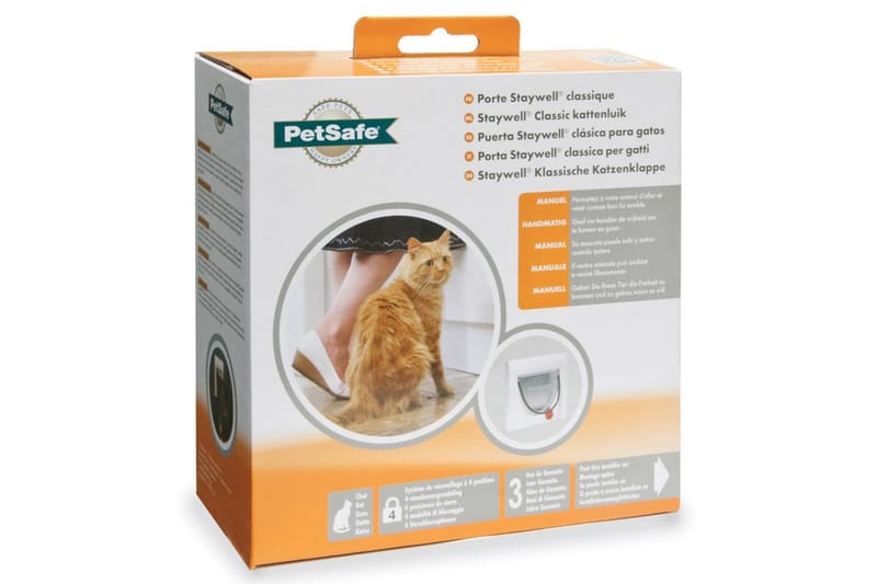PetSafe Manuell 4-vägskattlucka m. tunnel Classic 917 vit 50 - Möbler - Tillbehör & accessoarer - Bordstillbehör - Bordsben