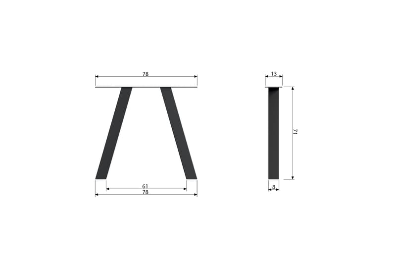 TABEA Bordsben 2-pack Svart - Möbler - Tillbehör & accessoarer - Bordstillbehör - Bordsben