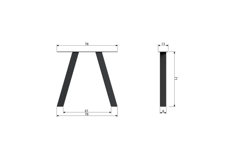 Tablo Bordsben 2-pack - Svart - Möbler - Tillbehör & accessoarer - Bordstillbehör - Bordsben