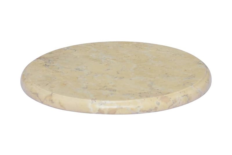 Bordsskiva gräddvit Ã˜40x2,5 cm marmor - Vit - Bordsskiva