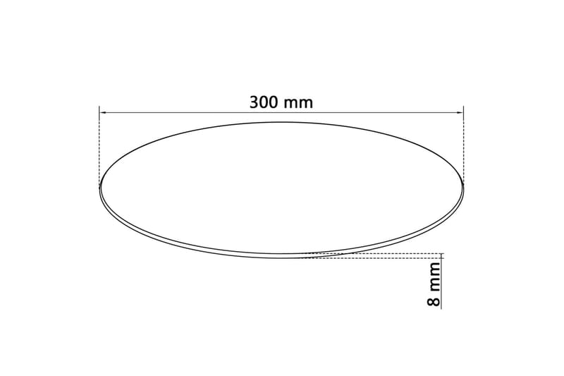 Bordsskiva i härdat glas 300 mm rund - Svart - Möbler - Tillbehör & accessoarer - Bordstillbehör - Bordsskiva