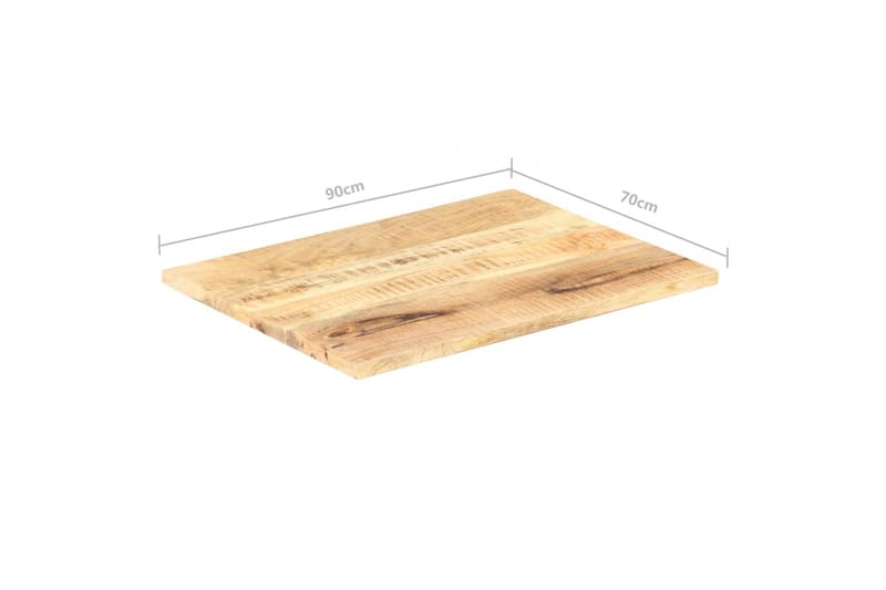 Bordsskiva i massivt mangoträ 25-27 mm 90x70 cm - Brun - Möbler - Tillbehör & accessoarer - Bordstillbehör - Bordsskiva
