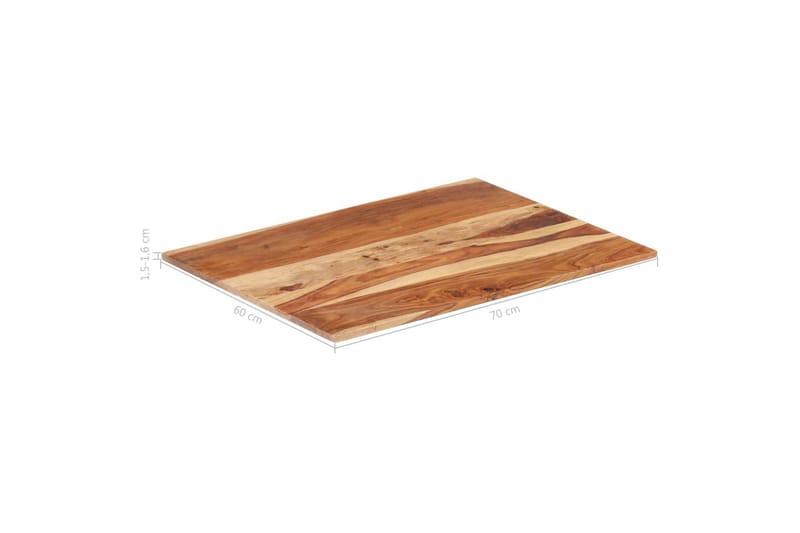 Bordsskiva i massivt sheshamträ 15-16 mm 60x70 cm - Brun - Möbler - Tillbehör & accessoarer - Bordstillbehör - Bordsskiva