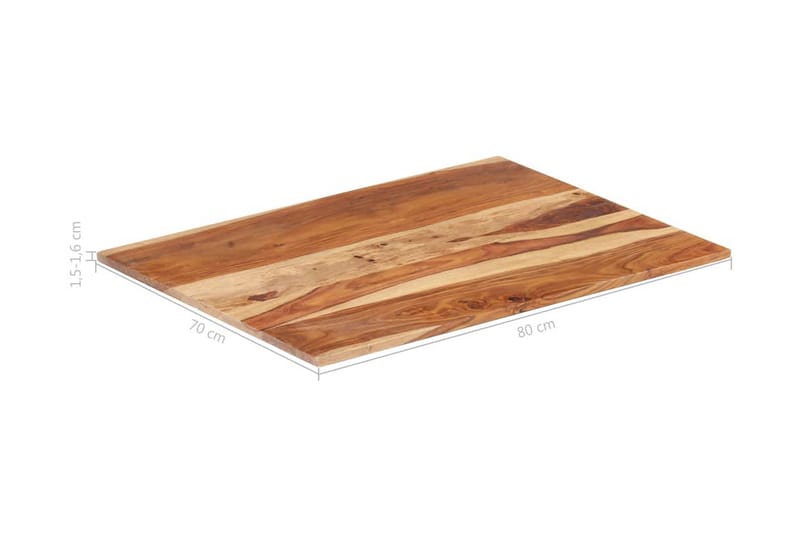 Bordsskiva i massivt sheshamträ 15-16 mm 70x80 cm - Brun - Möbler - Tillbehör & accessoarer - Bordstillbehör - Bordsskiva