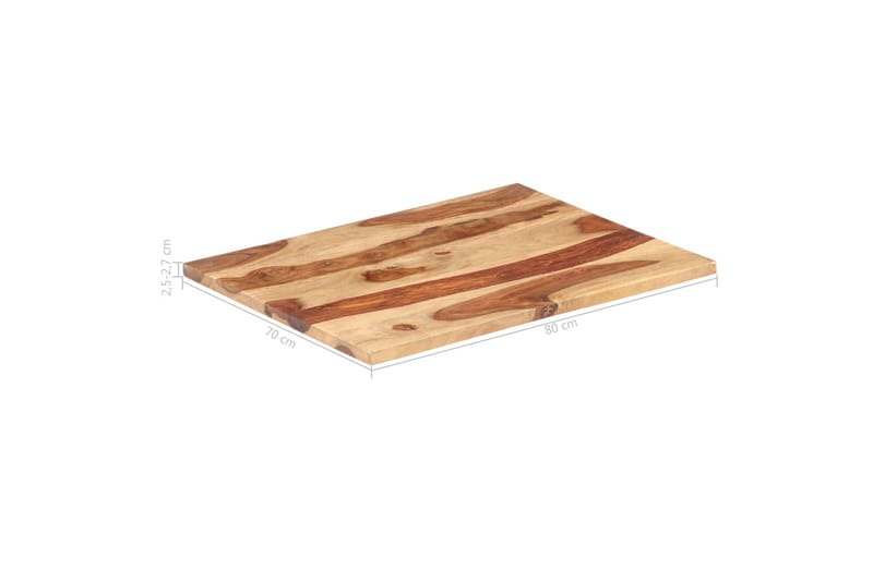 Bordsskiva i massivt sheshamträ 25-27 mm 70x80 cm - Brun - Möbler - Tillbehör & accessoarer - Bordstillbehör - Bordsskiva