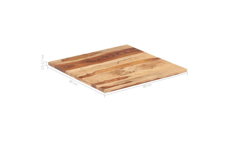 Bordsskiva i massivt sheshamträ 25-27 mm 80x80 cm - Brun - Möbler - Tillbehör & accessoarer - Bordstillbehör - Bordsskiva