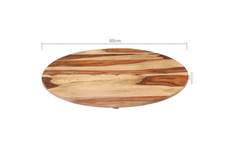 Bordsskiva i massivt sheshamträ rund 25-27 mm 80 cm - Brun - Möbler - Tillbehör & accessoarer - Bordstillbehör - Bordsskiva