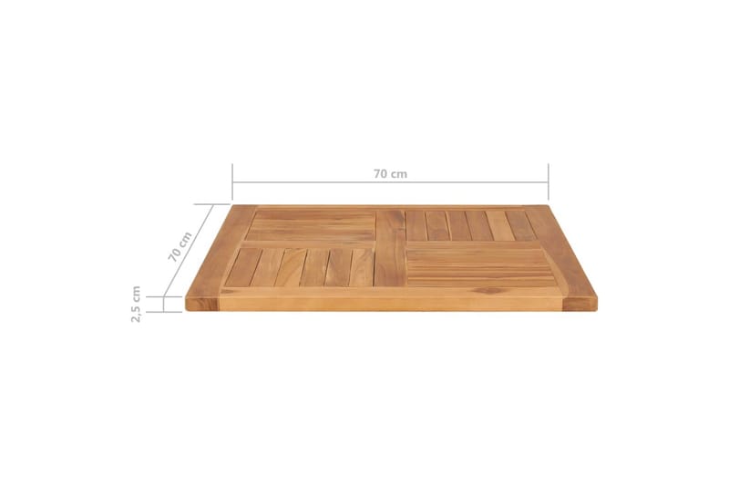 Bordsskiva massiv teak 70x70x2,5 cm - Brun - Möbler - Tillbehör & accessoarer - Bordstillbehör - Bordsskiva