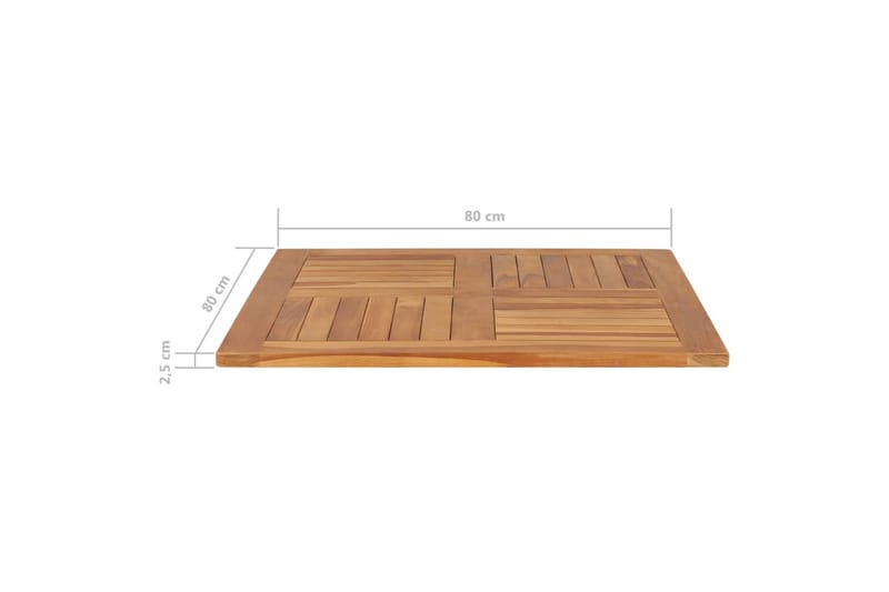 Bordsskiva massiv teak fyrkantig 80x80x2,5 cm - Brun - Möbler - Tillbehör & accessoarer - Bordstillbehör - Bordsskiva