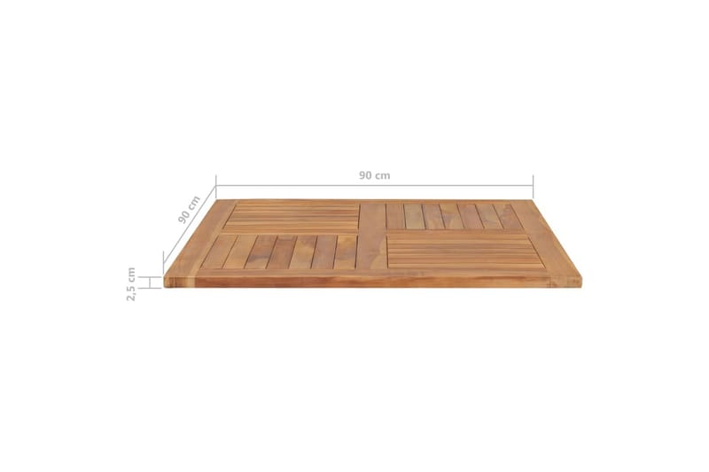 Bordsskiva massiv teak fyrkantig 90x90x2,5 cm - Brun - Möbler - Tillbehör & accessoarer - Bordstillbehör - Bordsskiva