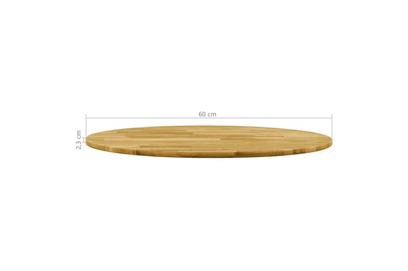 Bordsskiva massivt ekträ rund 23 cm 600 mm - Brun - Möbler - Tillbehör & accessoarer - Bordstillbehör - Bordsskiva