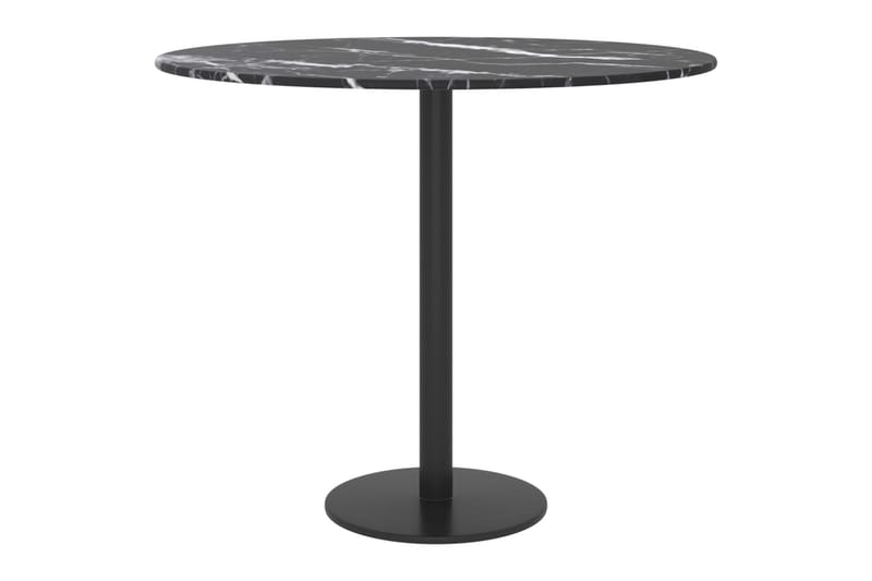 Bordsskiva svart Ã˜50x0,8 cm härdat glas med marmortextur - Svart - Möbler - Tillbehör & accessoarer - Bordstillbehör - Bordsskiva