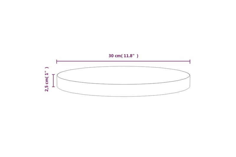 Bordsskiva vit 30x2,5 cm massiv furu - Vit - Möbler - Tillbehör & accessoarer - Bordstillbehör - Bordsskiva