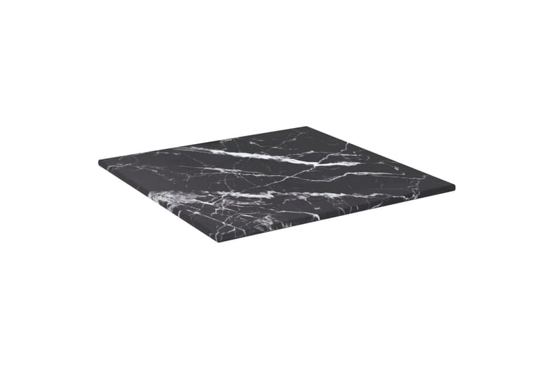 Bordsskiva vit 30x30 cm 6 mm härdat glas med marmortextur - Svart - Möbler - Tillbehör & accessoarer - Bordstillbehör - Bordsskiva