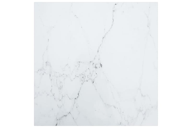 Bordsskiva vit 70x70 cm 6 mm härdat glas med marmortextur - Vit - Möbler - Tillbehör & accessoarer - Bordstillbehör - Bordsskiva