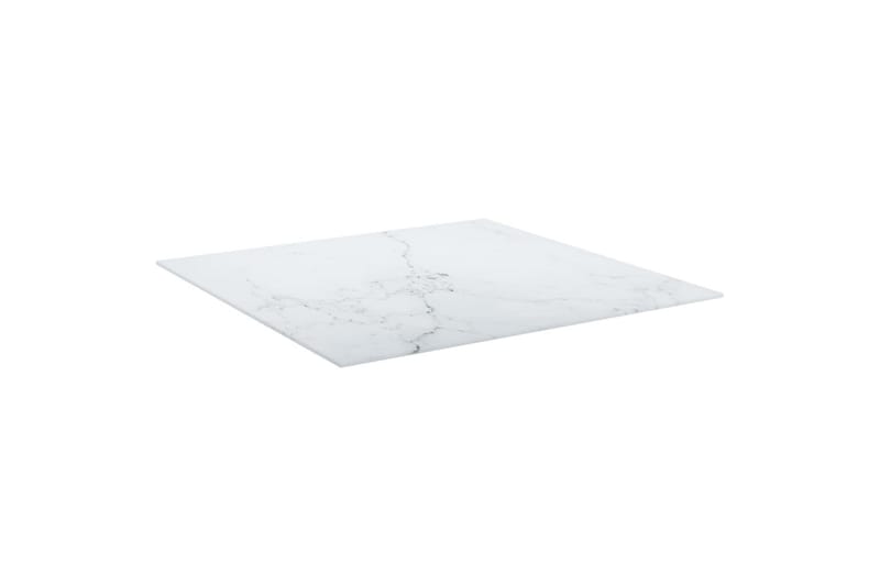 Bordsskiva vit 70x70 cm 6 mm härdat glas med marmortextur - Vit - Möbler - Tillbehör & accessoarer - Bordstillbehör - Bordsskiva