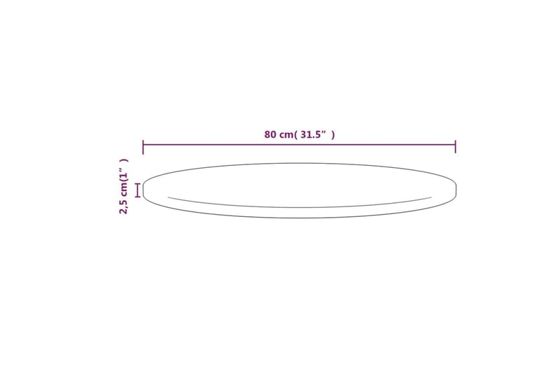 Bordsskiva vit 80x2,5 cm massiv furu - Vit - Möbler - Tillbehör & accessoarer - Bordstillbehör - Bordsskiva