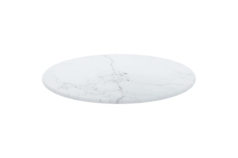 Bordsskiva vit Ã˜30x0,8 cm härdat glas med marmortextur - Vit - Möbler - Tillbehör & accessoarer - Bordstillbehör - Bordsskiva