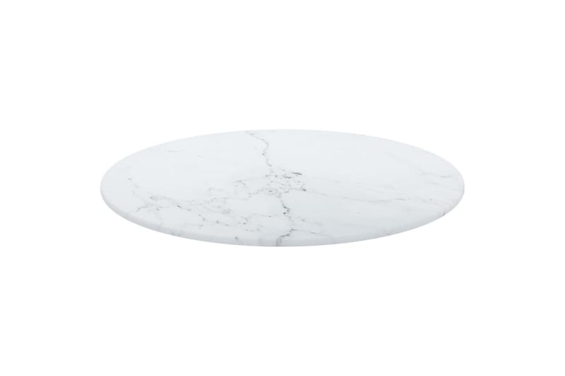 Bordsskiva vit Ã˜40x0,8 cm härdat glas med marmortextur - Vit - Möbler - Tillbehör & accessoarer - Bordstillbehör - Bordsskiva