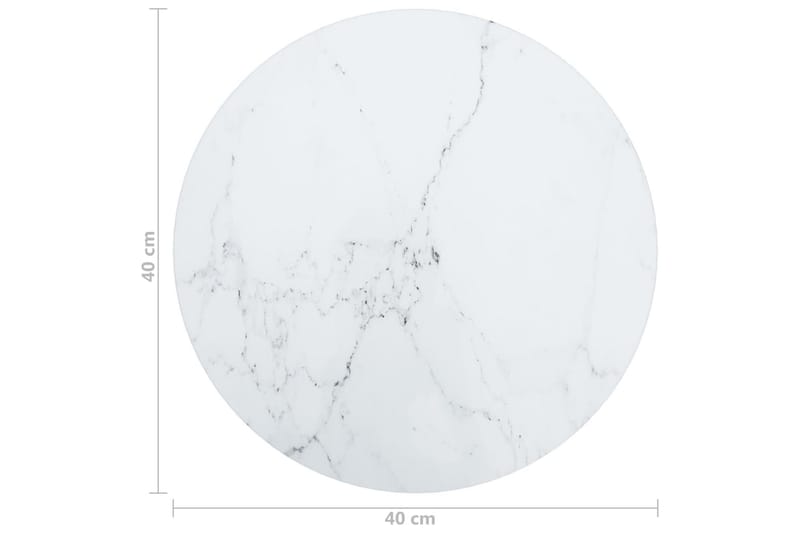 Bordsskiva vit Ã˜40x0,8 cm härdat glas med marmortextur - Vit - Möbler - Tillbehör & accessoarer - Bordstillbehör - Bordsskiva