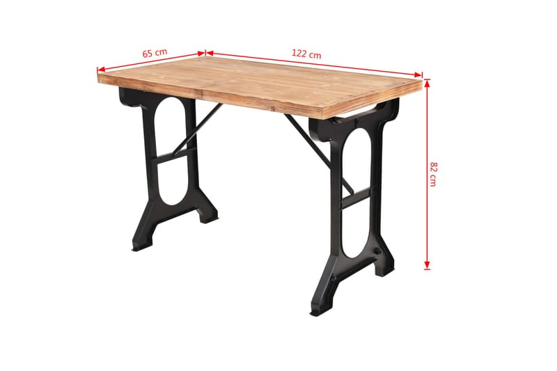 Matbord bordsskiva i massiv granträ 122x65x82 cm - Brun - Bordsskiva