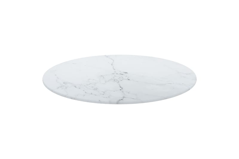 Bordsskiva vit Ã˜50x0,8 cm härdat glas med marmortextur - Vit - Möbler - Tillbehör & accessoarer - Bordstillbehör - Bordsskiva