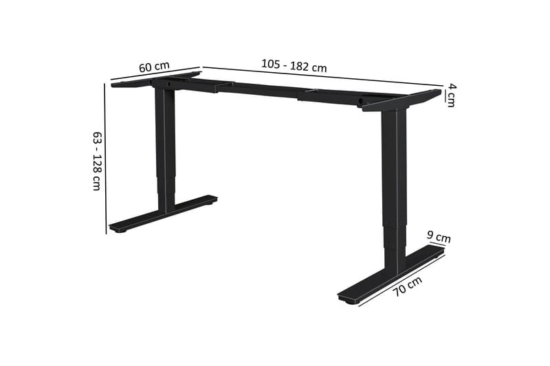 DIEVENDORF Skrivbordsunderreden 182 cm Svart - Möbler - Tillbehör & accessoarer - Bordstillbehör