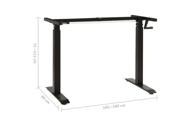 Justerbar skrivbordsram med vev manuell svart - Svart - Möbler - Tillbehör & accessoarer - Bordstillbehör