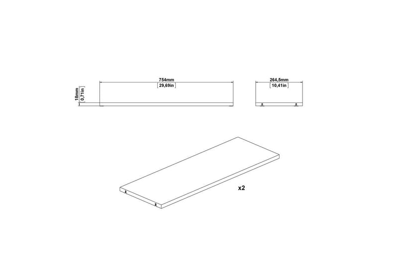 Trysil Hyllplan 75,4x26,45 cm - Vit - Förvaring - Köksförvaring - Kökshylla