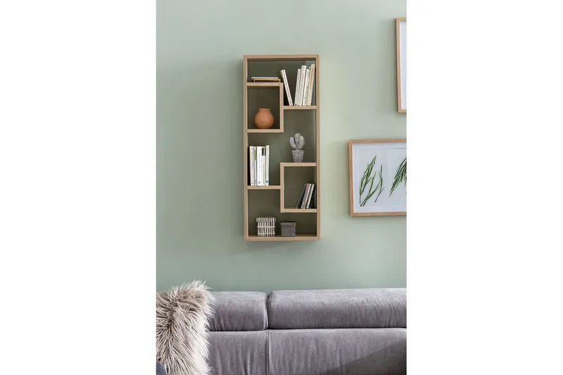 Vägghylla Wohnling melaminbelagd MDF, förvaringshylla, modern stil Sonoma - Sonoma - Förvaring - Hyllor - Bokhylla