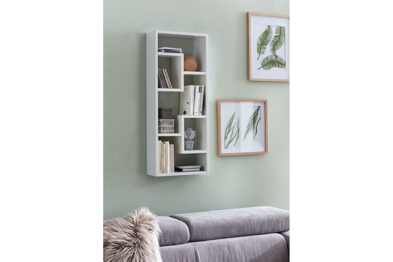 Vägghylla Wohnling melaminbelagd MDF, förvaringshylla, modern stil Vit - Vit - Förvaring - Hyllor - Bokhylla