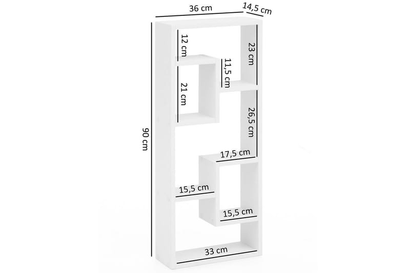 Vägghylla Wohnling melaminbelagd MDF, förvaringshylla, modern stil Vit - Vit - Möbler - Tillbehör & accessoarer - Bordstillbehör - Iläggsskiva